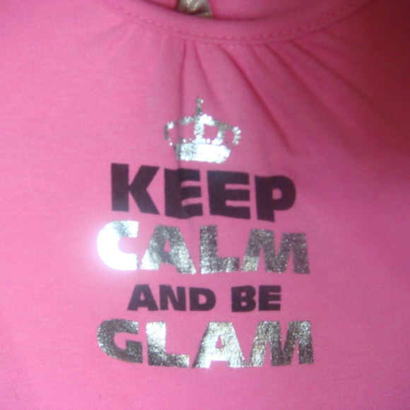 Girls 9M CROWN KEEP CALM BE GLAM Dress Zebra Mesh - Picture 3 of 6